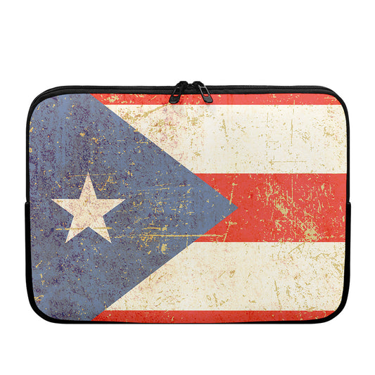 Retro Puerto Rican Flag Print Laptop Sleeve
