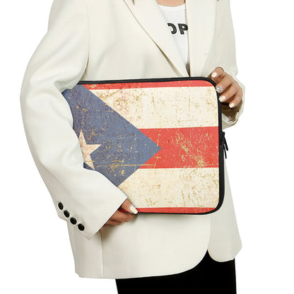 Retro Puerto Rican Flag Print Laptop Sleeve