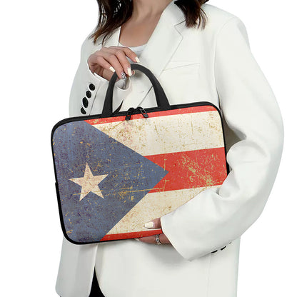 Retro Puerto Rican Flag Print Laptop Sleeve With Handle