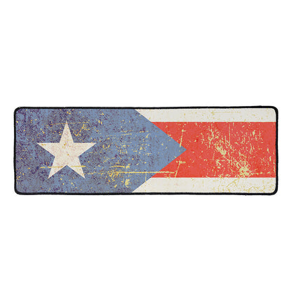 Retro Puerto Rican Flag Print Long Kitchen Mat