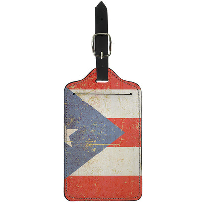 Retro Puerto Rican Flag Print Luggage Tag
