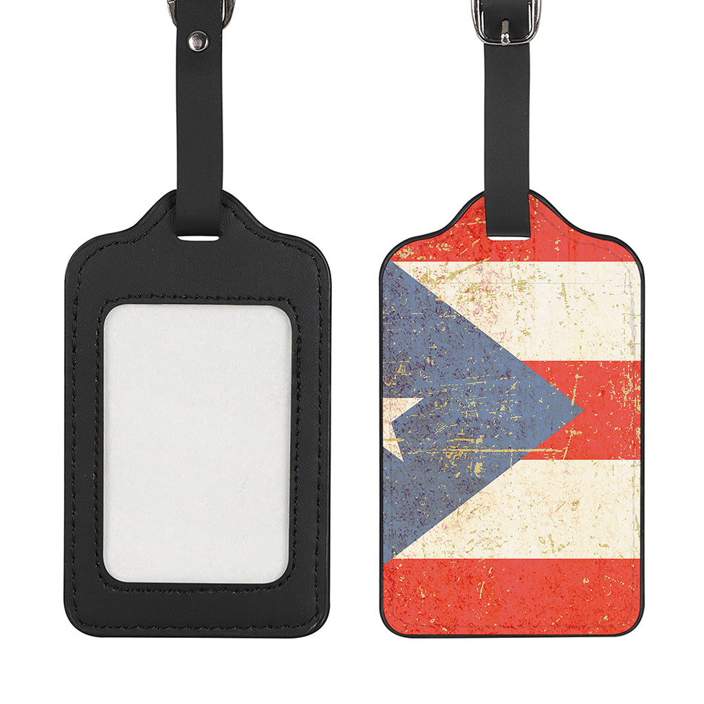 Retro Puerto Rican Flag Print Luggage Tag