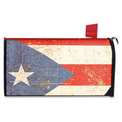 Retro Puerto Rican Flag Print Mailbox Cover
