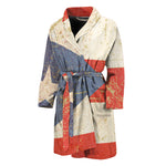 Retro Puerto Rican Flag Print Men's Bathrobe