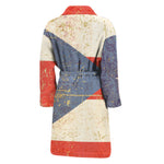 Retro Puerto Rican Flag Print Men's Bathrobe