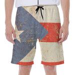 Retro Puerto Rican Flag Print Men's Beach Shorts