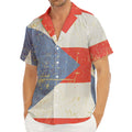 Retro Puerto Rican Flag Print Men's Deep V-Neck Shirt
