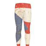 Retro Puerto Rican Flag Print Men's leggings