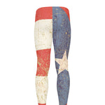 Retro Puerto Rican Flag Print Men's leggings