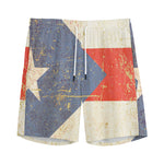 Retro Puerto Rican Flag Print Men's Sports Shorts