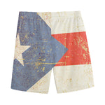 Retro Puerto Rican Flag Print Men's Sports Shorts