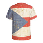 Retro Puerto Rican Flag Print Men's Sports T-Shirt