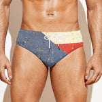 Retro Puerto Rican Flag Print Men's Swim Briefs