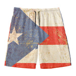 Retro Puerto Rican Flag Print Men's Swim Trunks
