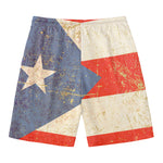 Retro Puerto Rican Flag Print Men's Swim Trunks