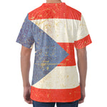 Retro Puerto Rican Flag Print Men's Velvet T-Shirt