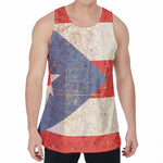Retro Puerto Rican Flag Print Men's Velvet Tank Top