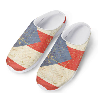 Retro Puerto Rican Flag Print Mesh Casual Shoes