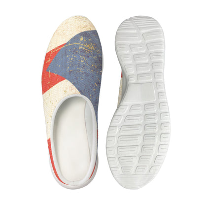 Retro Puerto Rican Flag Print Mesh Casual Shoes