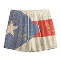 Retro Puerto Rican Flag Print Mesh Shorts
