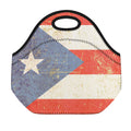 Retro Puerto Rican Flag Print Neoprene Lunch Bag