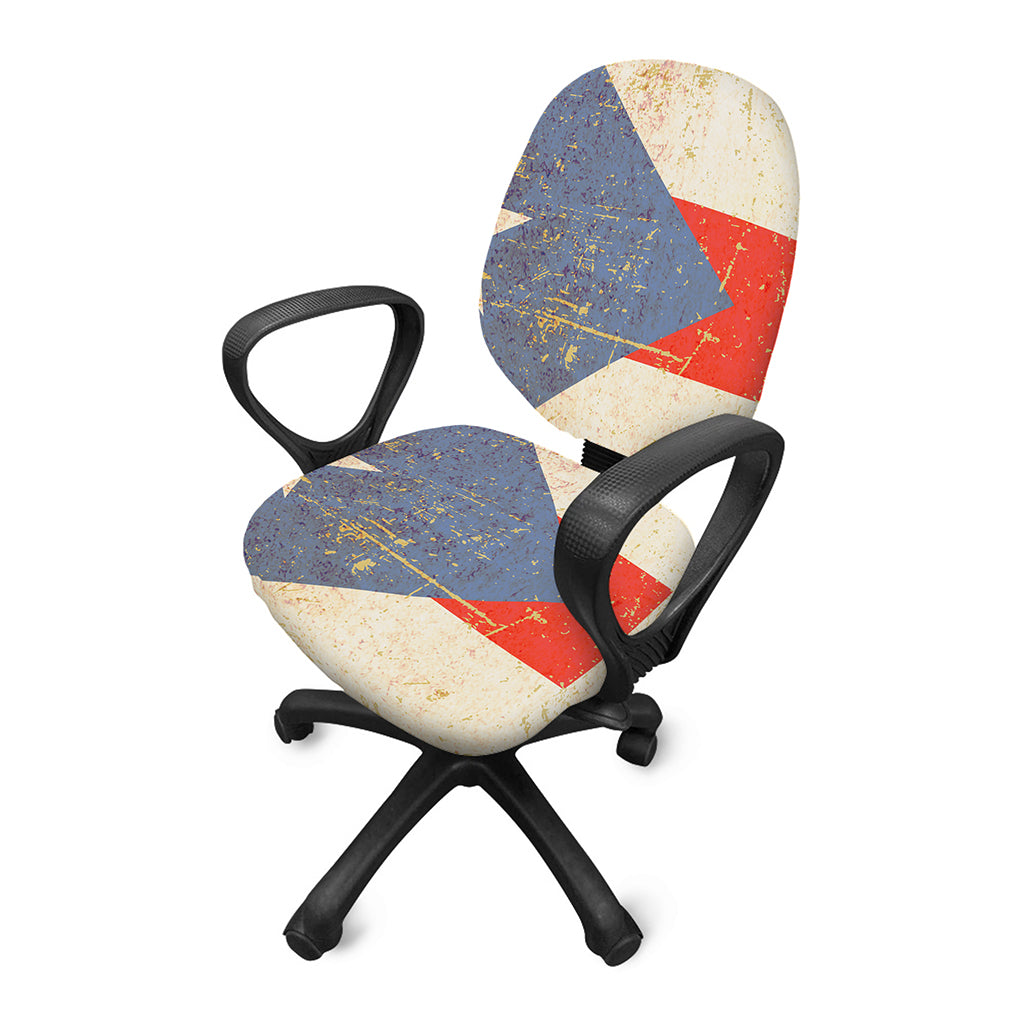 Retro Puerto Rican Flag Print Office Chair Cover
