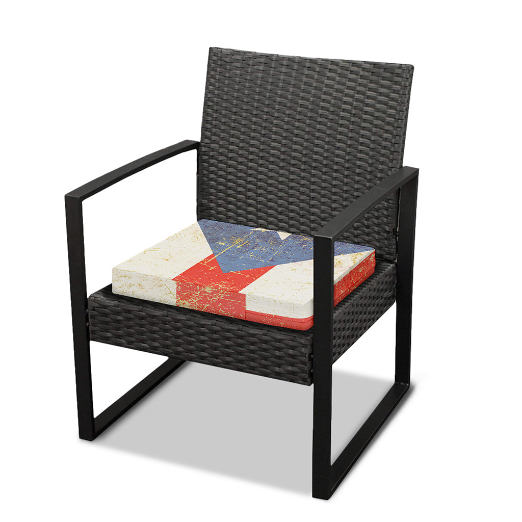 Retro Puerto Rican Flag Print Outdoor Seat Cushion Cover