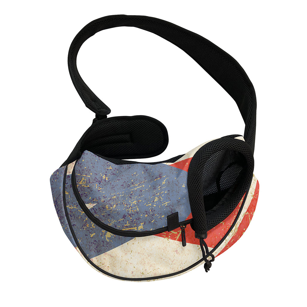 Retro Puerto Rican Flag Print Pet Sling Carrier