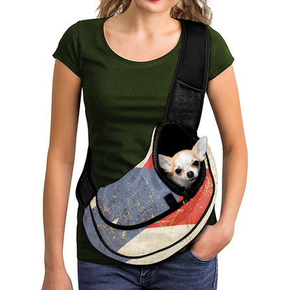 Retro Puerto Rican Flag Print Pet Sling Carrier