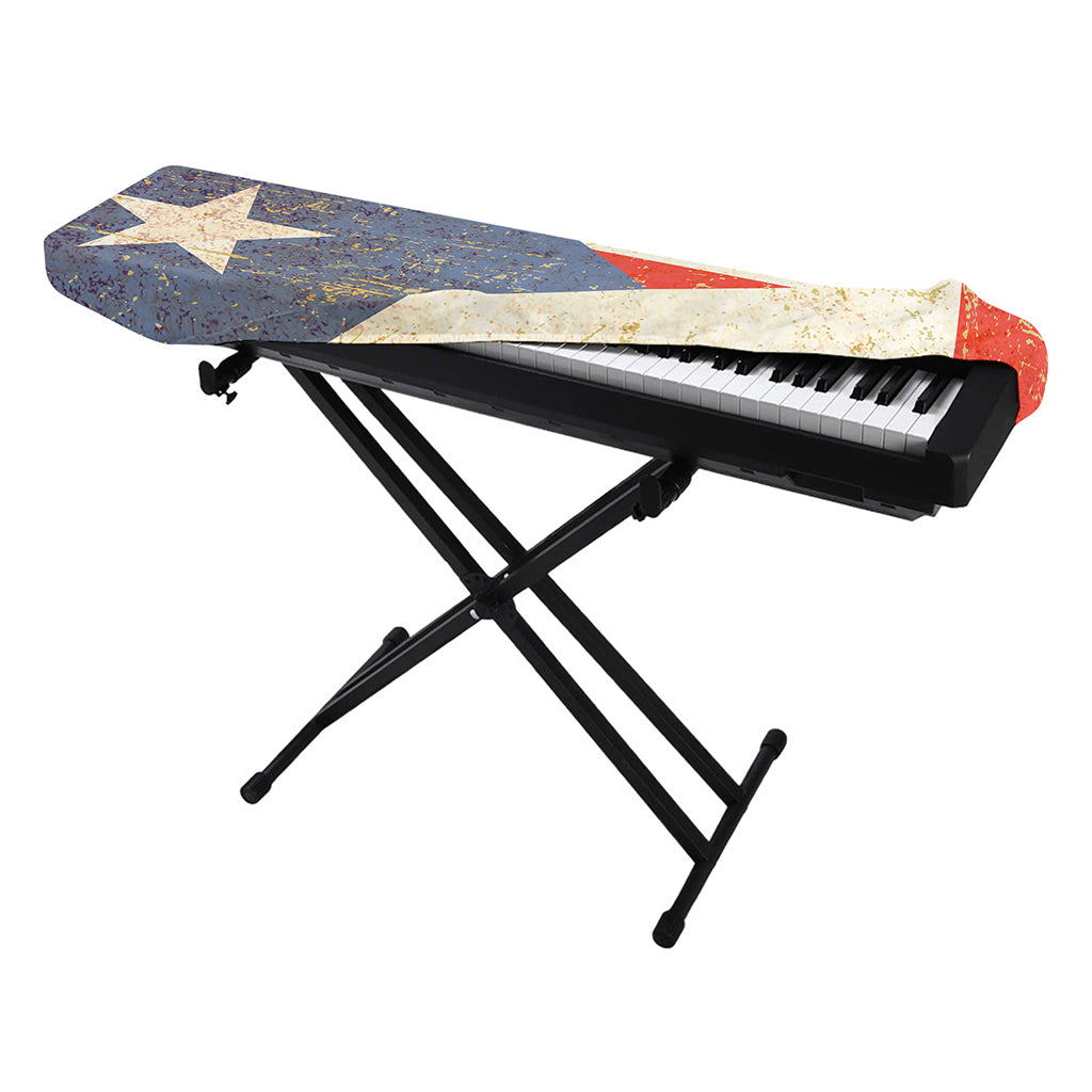 Retro Puerto Rican Flag Print Piano Keyboard Cover
