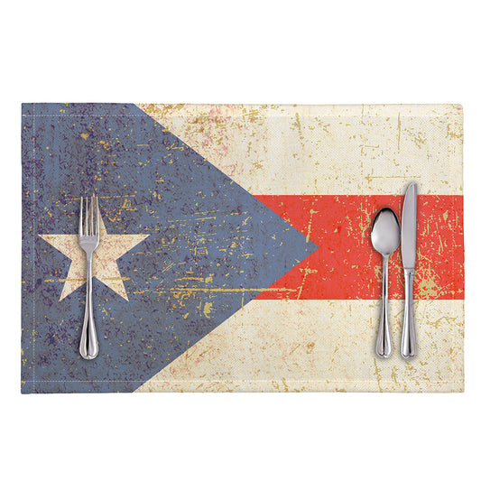 Retro Puerto Rican Flag Print Placemat