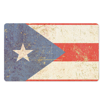 Retro Puerto Rican Flag Print Polyester Doormat