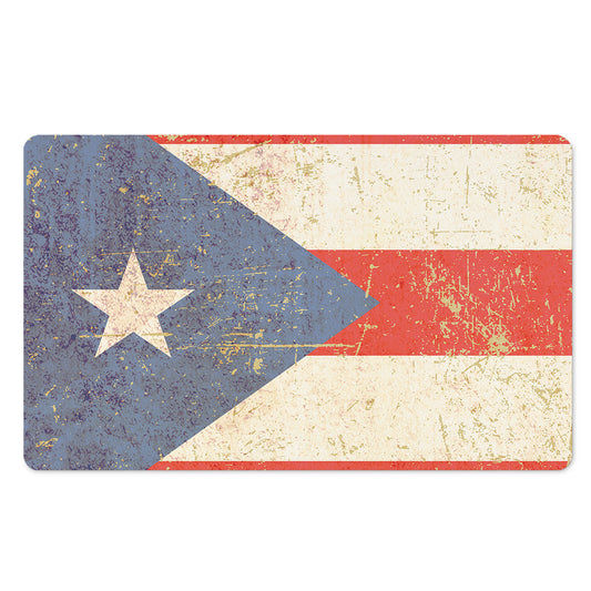 Retro Puerto Rican Flag Print Polyester Doormat