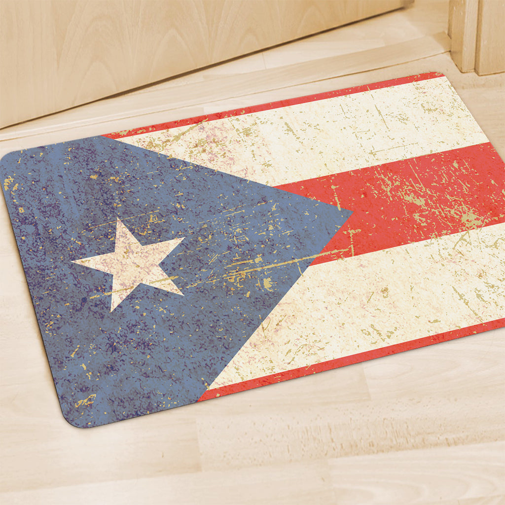 Retro Puerto Rican Flag Print Polyester Doormat