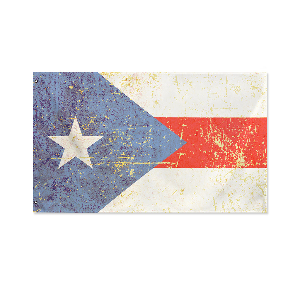 Retro Puerto Rican Flag Print Polyester Flag