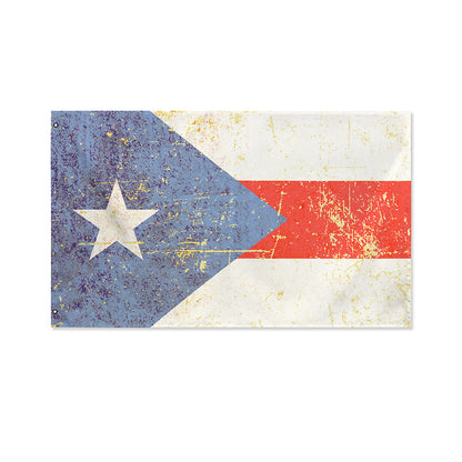 Retro Puerto Rican Flag Print Polyester Flag