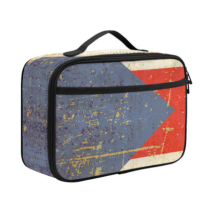 Retro Puerto Rican Flag Print Portable Lunch Bag