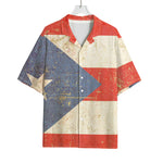 Retro Puerto Rican Flag Print Rayon Hawaiian Shirt
