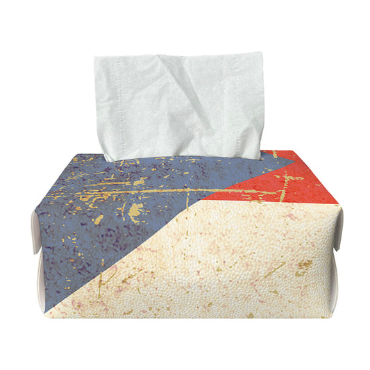 Retro Puerto Rican Flag Print Rectangle Tissue Box Cover