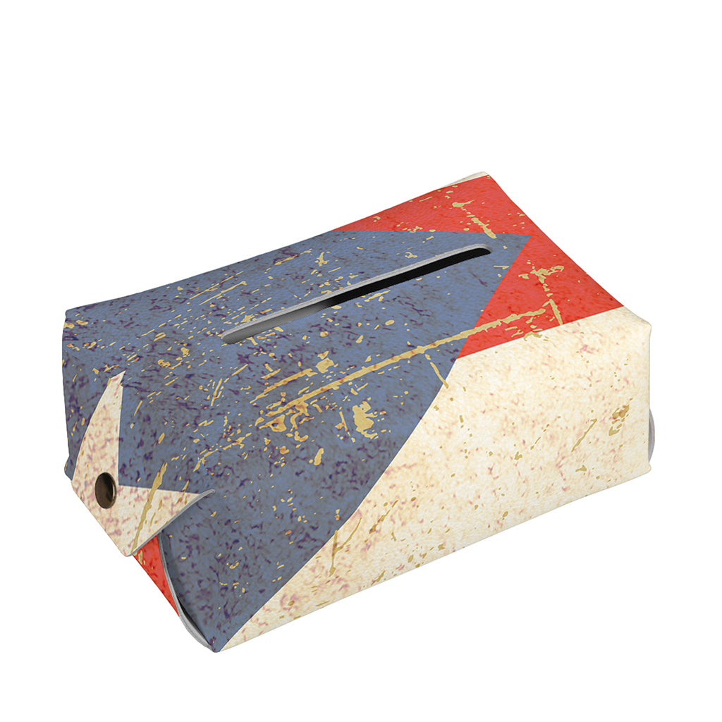 Retro Puerto Rican Flag Print Rectangle Tissue Box Cover