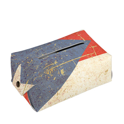 Retro Puerto Rican Flag Print Rectangle Tissue Box Cover