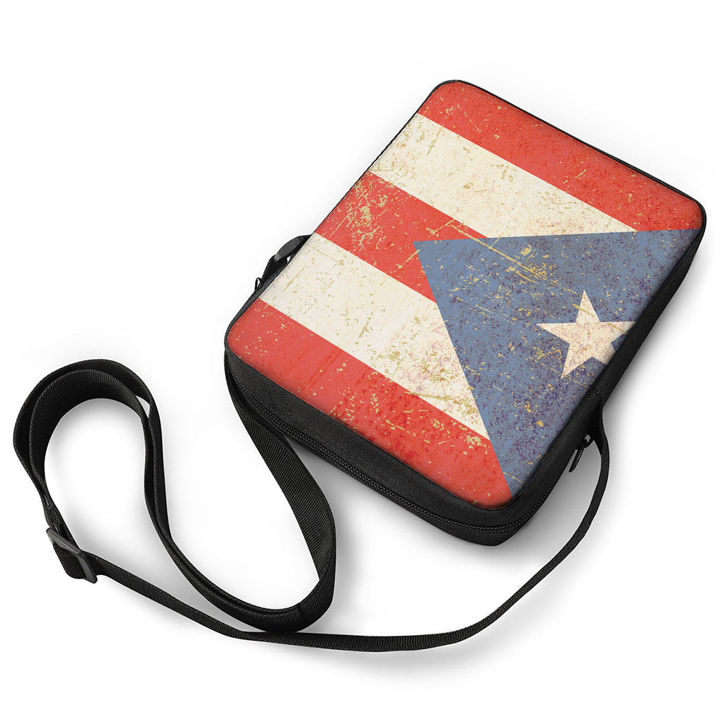 Retro Puerto Rican Flag Print Rectangular Crossbody Bag