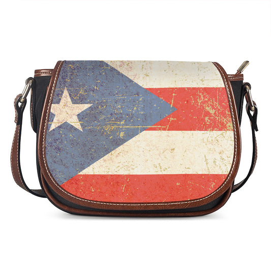 Retro Puerto Rican Flag Print Saddle Bag