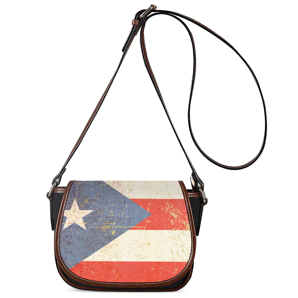 Retro Puerto Rican Flag Print Saddle Bag