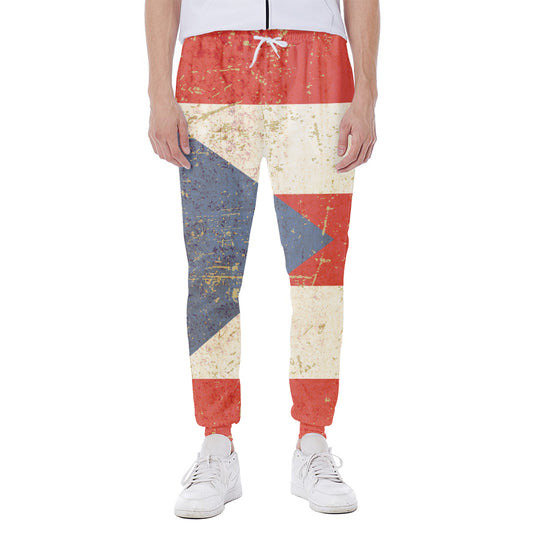 Retro Puerto Rican Flag Print Scuba Joggers