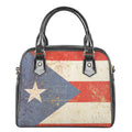 Retro Puerto Rican Flag Print Shoulder Handbag