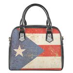 Retro Puerto Rican Flag Print Shoulder Handbag