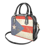 Retro Puerto Rican Flag Print Shoulder Handbag