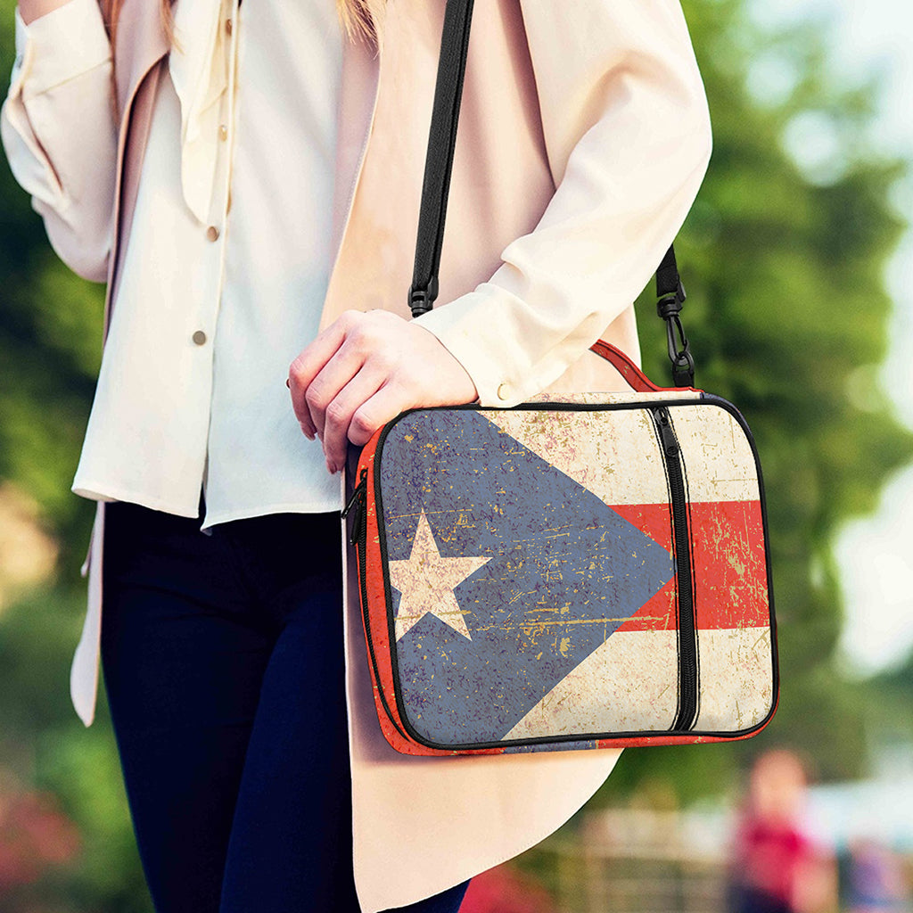 Retro Puerto Rican Flag Print Shoulder Strap Bible Bag