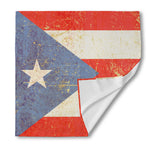 Retro Puerto Rican Flag Print Silk Bandana